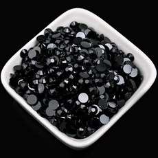 플랫백 레진 크리스탈 라인 반짝이 네일 아트 컬러 신발 가방 캡 의류 장식, 1. Black jet