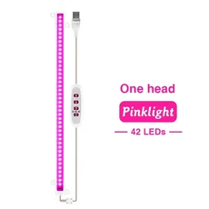 LED 성장 빛 전체 스펙트럼 30cm 5V USB 식물 성장 라이트 바 실내 식물을위한 Phytolamp 꽃 모종 온실 텐, 06 Pink Light 1 head, 1개