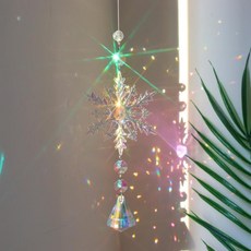 陽光捕手 亞克力雪花水晶掛件 聖誕樹裝飾, 1個, 雪花-鑽石 總長約30釐米