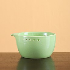 跨境日式陶瓷研磨碗寶寶輔食碾磨器磨米糊配研磨棒家用草本剝離碗, 1個, 檸檬綠色單碗