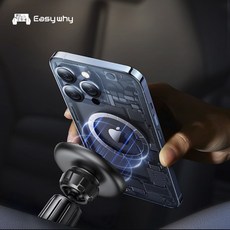 이지웨이어 차량용 송풍구 거치대 맥세이프 탈부착, 블랙, 1개