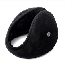 冬季保暖加大耳罩後戴式加厚保暖防寒耳暖毛絨防凍傷男女通用耳套, 絨布擴音款/黑色, 1個