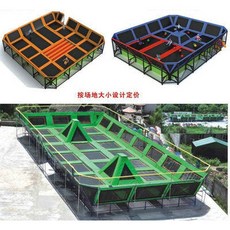 대형트렘폴린 야외 방방이 놀이 2x2x2m, 푸른 색, 1개