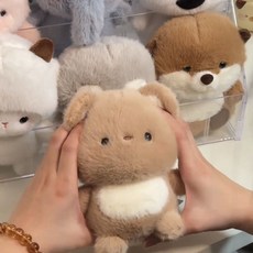 可愛毛絨兔子擺件 學習搭子 創意桌面裝飾品 生日禮物, 1個, 小棕熊,全长16.33厘米/精品/清仓/