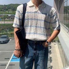 2026男士夏季POLO衫短袖針織衫 藍白翻領商務休閒彈力T恤