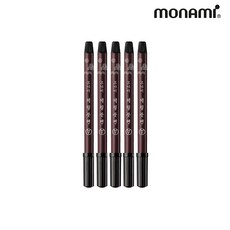 화신산업 모나미NEW세필붓펜, 검정, 5개