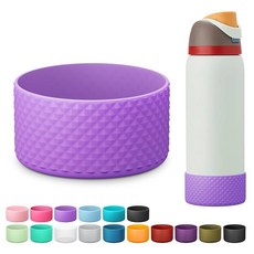 ECLATIS BeON 온Sky 스카이 Owala 물병용 실리콘 부츠 1.2L40온스 Fr2E(넓음)Sip/Twist/Flip 스테인리스 스틸 물병 액세서리용 미끄럼 방지, 40온스, 퍼플