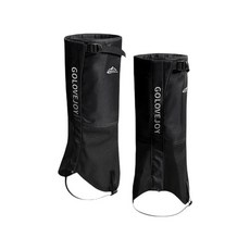 GOLOVEJOY 最新升級款 戶外防風防水腳套 輕量登山綁腿 徒步防寒雪套 防沙防蟲腿套, 黑色,M