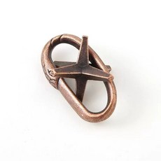 지혜의고리 감옥 퍼즐 고리 도금 게임 브레인 골든 자물쇠 퀘스트 두뇌, 1개, 베이지화이트 마법 별 중난이도, 1피스