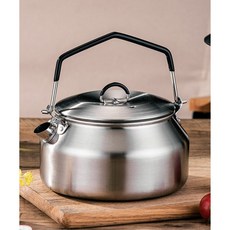 입구 짧은 캠핑용 스텐레스 주전자 (실버)