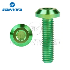 Wanyifa 티타늄 볼트 M6x12/15/20/25/30/35mm 육각 머리 나사 자전거 오토바이 브레이크 디스크 4/10pcs, 04 Green, 02 4pcs, 01 M6x20mm