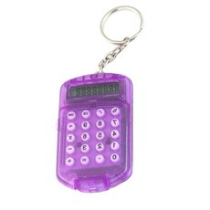 [ 839905 ] 퍼플 8자리 포켓 미니 전자 계산기 키체인 키링 홈 스쿨 사무실 용품 계산기용, 퍼플 8자리 포켓 미니 전자 계산기 키체인 키링 가정