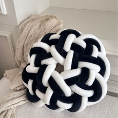 DZER 인테리어 소품 모던 심플 스타일 라운드 니트 벨벳 쿠션 부드러운 편안한 아기자기한 디자인, 35cm, 6