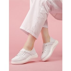 여성 간호사 신발 편안한 쿠션 가죽 미끄럼 방지 오래 서있어도 편한 실내화 기능성 병원 근무화 경량 통기성 좋은 여름 신발