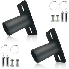 야외 조명용 테논 슬립 핏터 어댑터 90도 브래킷 2팩 블랙 메탈 폴 헛간 슈박스 리드 주차장 벽걸이 암 녹슬지 않는 방수2PCS238인치, 2PCS-2-3/8 Inch