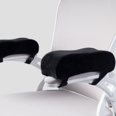 리빙에센스 부드러운 벨뱃소재 메모리폼 의자 팔걸이 쿠션, 블랙