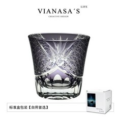 VIANASA'S 江戶切子 赤菊 洋酒杯, 1個, 紫色赤菊【標準盒簡裝】 自用首選