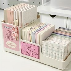 臺灣現/ 日係桌麵文具收納盒ins風大容量階梯三格可愛貼紙手賬便簽整理盒 3S71, 1個, 階梯三格收納盒*1,單個裝