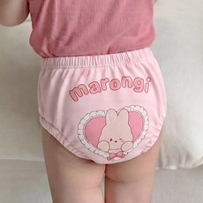 마롤로뜨 순면 아기 배변훈련팬티 무형광 4중 방수 배변팬츠 유아 팬티 밤기저귀, 1개, 핑크 마롱이