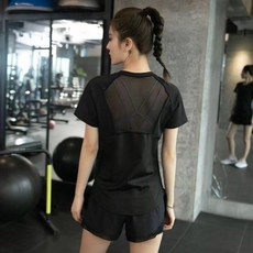 good 套裝女晨跑夏季新款瑜伽服女健身服彈力寬鬆薄款透氣速乾衣