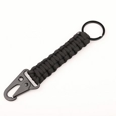 키 체인 군사 땋은 코어 로프 병따개 캠핑 하이킹 야외 매듭 도구, 2. Black, 1개