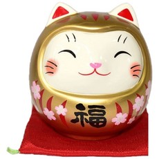 藥師窯 開運貓不倒翁貯金箱 櫻花金福款, 詳見包裝