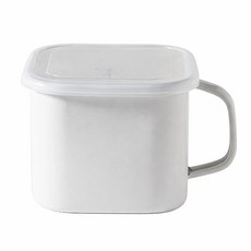 트래블앤쿡 IH 법랑캐니스터 밀폐용기 손잡이 사각법랑냄비, 화이트 1P, 1개