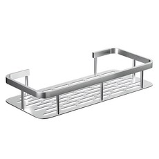 Balgeunliving 免鑽孔排水浴室置物架, 銀色, 1個