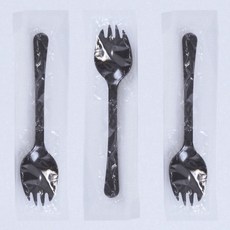 테이크아웃 포크숟가락 개별 포장 블랙 100개, 1개