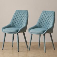 파로마 이즈 루카 패브릭 카페 식탁 의자, 2개, 블루