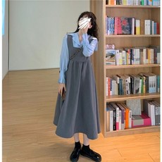 여성투피스 여성세트 여성셔츠 + 멜빵원피스 블라우스 여성원피스 ZBW2026020302 46