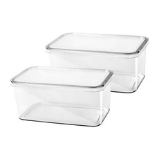 THISFINE 儲物收納盒帶透明蓋, 2個