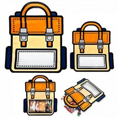 지퍼형 포장 가방 소형 오렌지색 간식 책 소품 다용도 만들기, 1개