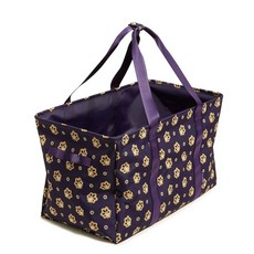 211664 Vera Bradley 립스톱 대형 자동차 토트백 네이비 퍼플 및 골드 반다나 페이즐리 퍼플과 페이즐리