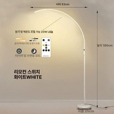 장스탠드 조명 스탠드 램프 인테리어 엔틱 거실, 화이트 20W 조명 조절