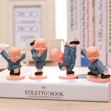 [PINK LITCHI]카 귀여운 동자승 피규어 차량 실내 인테리어 qQ0223LEE304HS05, 세트-D, 1개