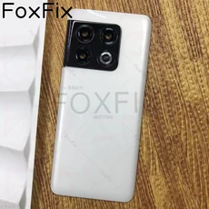 Oneplus 10 Pro 5G 후면 하우징 도어 유리 패널용 배터리 커버(카메라 렌즈 교체 + 접착제 사전 설치 포함), 08 White With Lens