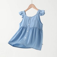 女童天絲牛仔裙褲 夏季薄款闊腿五分褲