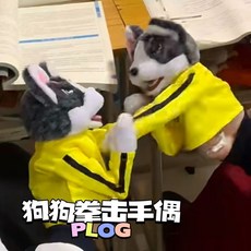 毛絨動物拳擊狗互動手偶玩具手套錶演佈偶可髮聲手指玩偶哈士奇 小紅書爆款小物 INIR, 1個, 哈士奇拳擊玩偶一個