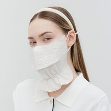 엠엠스포츠 여성 UV차단 시어서커 국산 등산 자전거 골프 자외선차단 마스크, 화이트, 1개