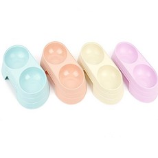 JJ리빙 애완동물 식기 2구 강아지밥그릇물그릇 캠핑용강아지밥그릇, 블루