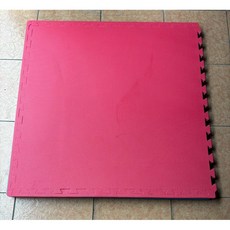 台製外銷 運動防護地墊 105x105x2cm 雙面十字紋 跆拳柔道拼接墊, 紅色,105*105*2.0cm, 1個