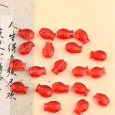 물고기 DIY 20 유리 주얼리 비즈 14x10mm 1개 애완물고기 애완돌, 2-레드  1 개   유리 물고기