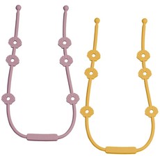 iValue 多功能矽膠奶嘴帶, 暗淡的丁香和芥末, 1個