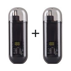 파인큐브 배터리 잔량 표시되는 초소형 전동 콧털제거기 zp-10 power edition 1+1, 블랙+블랙