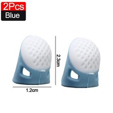 골무 미끄럼 방지 손가락 커버 실리콘 바느질 공중 보호 슬리브 핸드 크로스 도구, 1개, 2. 2Pcs-Blue