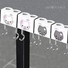 音符布丁雙鉤桌邊掛鉤 油畫風免打孔卡通掛鉤, 1個, ins高顏值 書包掛鉤 桌邊收納必備,音符布丁 鄙視 1個裝