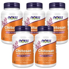 나우 키토산 500mg 플러스 크로뮴 240캡슐 5통, 240정, 5개