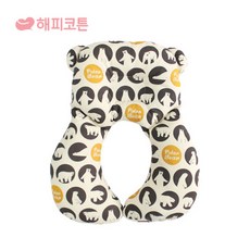 해피코튼 차량용 짱구목쿠션, 폴라베어 그레이-M