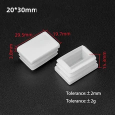 흰색 PP 플라스틱 테이블 의자 발 커버 15x15 100x100mm 사각형 파이프 플러그 보호 가구 Thickenes Leg Pa, 04 80Pcs, 01 20x30mm